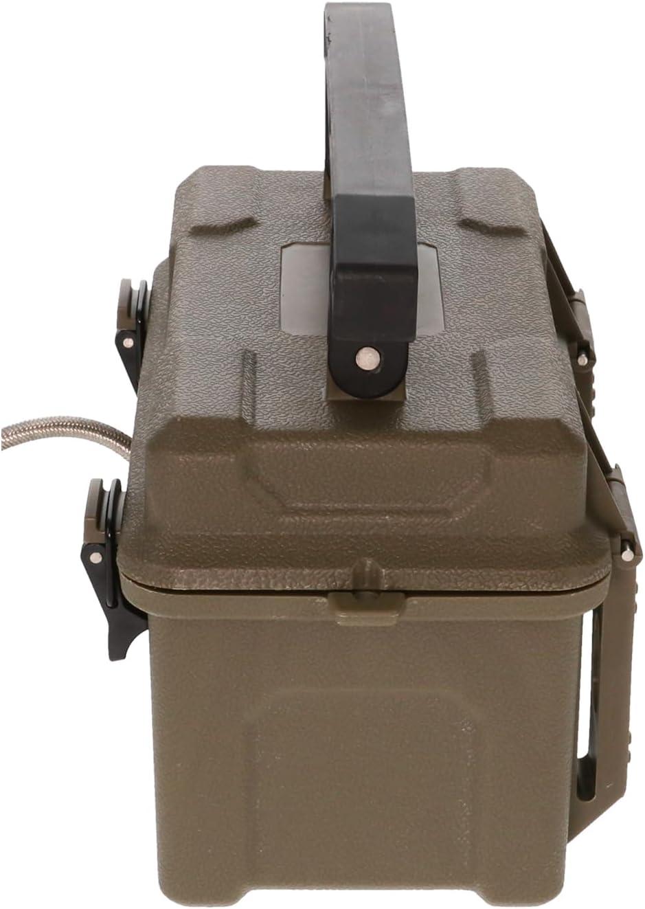 image:imageSTEALTH CAM 12V Battery Box Kit Portable Compact Waterproof Sealed Battery Charging Box for Hunting Trail Cameras w External Power Jack AC Charger 10Ft Steel Cable Included