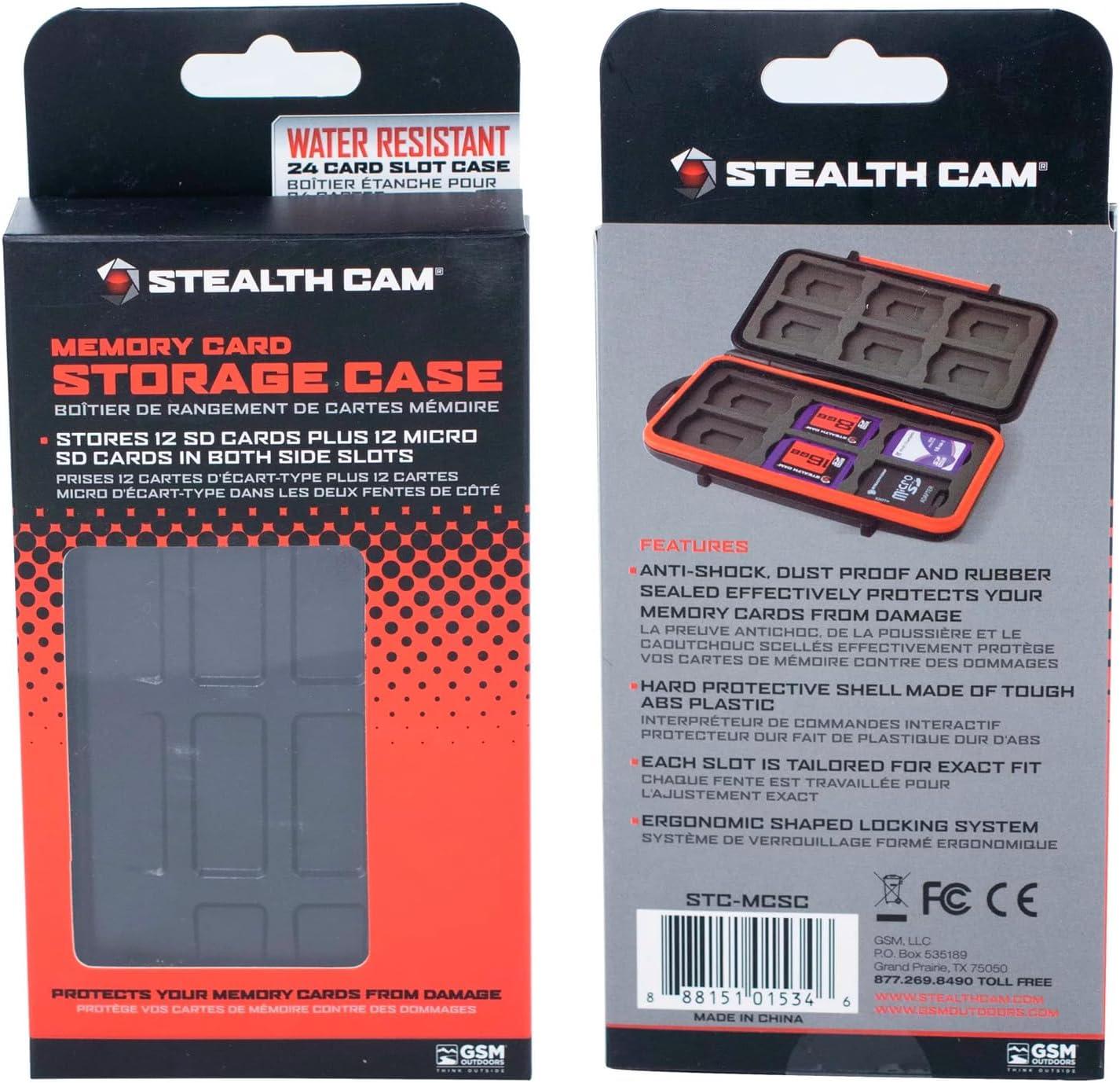 image:imageSTEALTH CAM AntiShock DustProof Waterproof Protective Ergonomic Rubber Sealed ABSPlasic Shell Memory Card Storage Case Holds 12 SD amp 12 MicroSD Cards