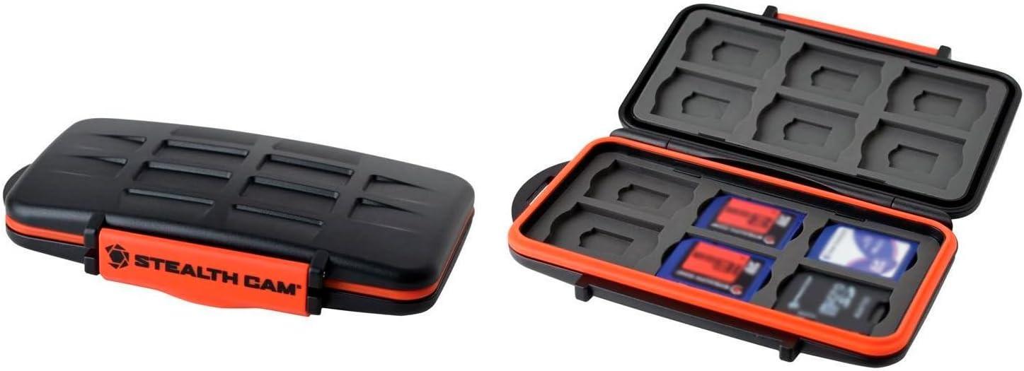 image:imageSTEALTH CAM AntiShock DustProof Waterproof Protective Ergonomic Rubber Sealed ABSPlasic Shell Memory Card Storage Case Holds 12 SD amp 12 MicroSD Cards