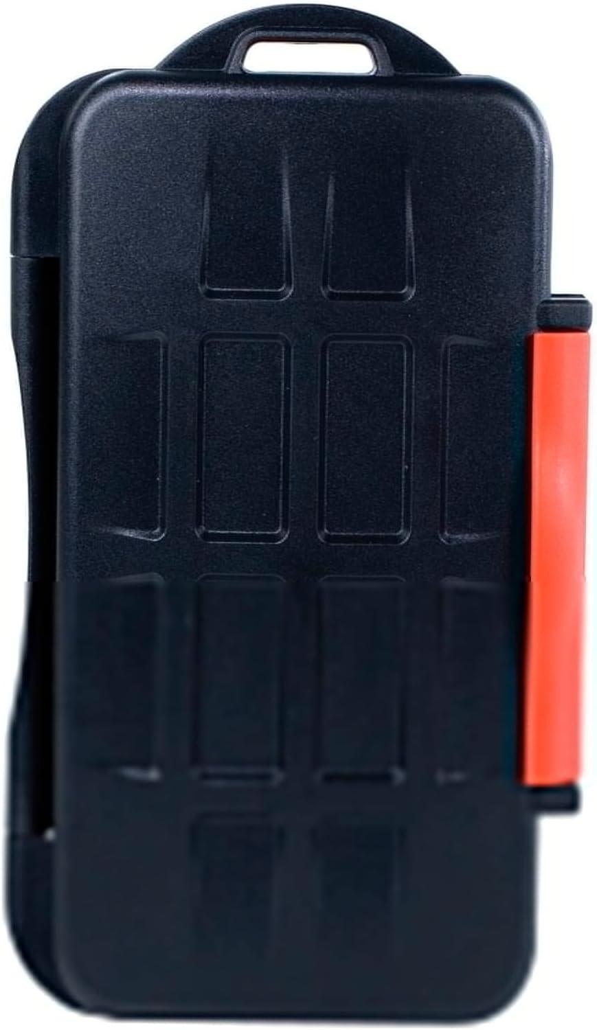 image:imageSTEALTH CAM AntiShock DustProof Waterproof Protective Ergonomic Rubber Sealed ABSPlasic Shell Memory Card Storage Case Holds 12 SD amp 12 MicroSD Cards