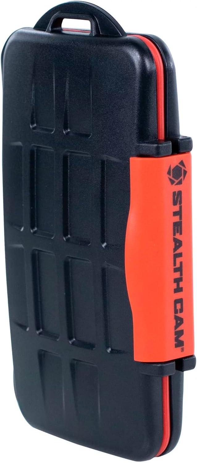 image:imageSTEALTH CAM AntiShock DustProof Waterproof Protective Ergonomic Rubber Sealed ABSPlasic Shell Memory Card Storage Case Holds 12 SD amp 12 MicroSD Cards
