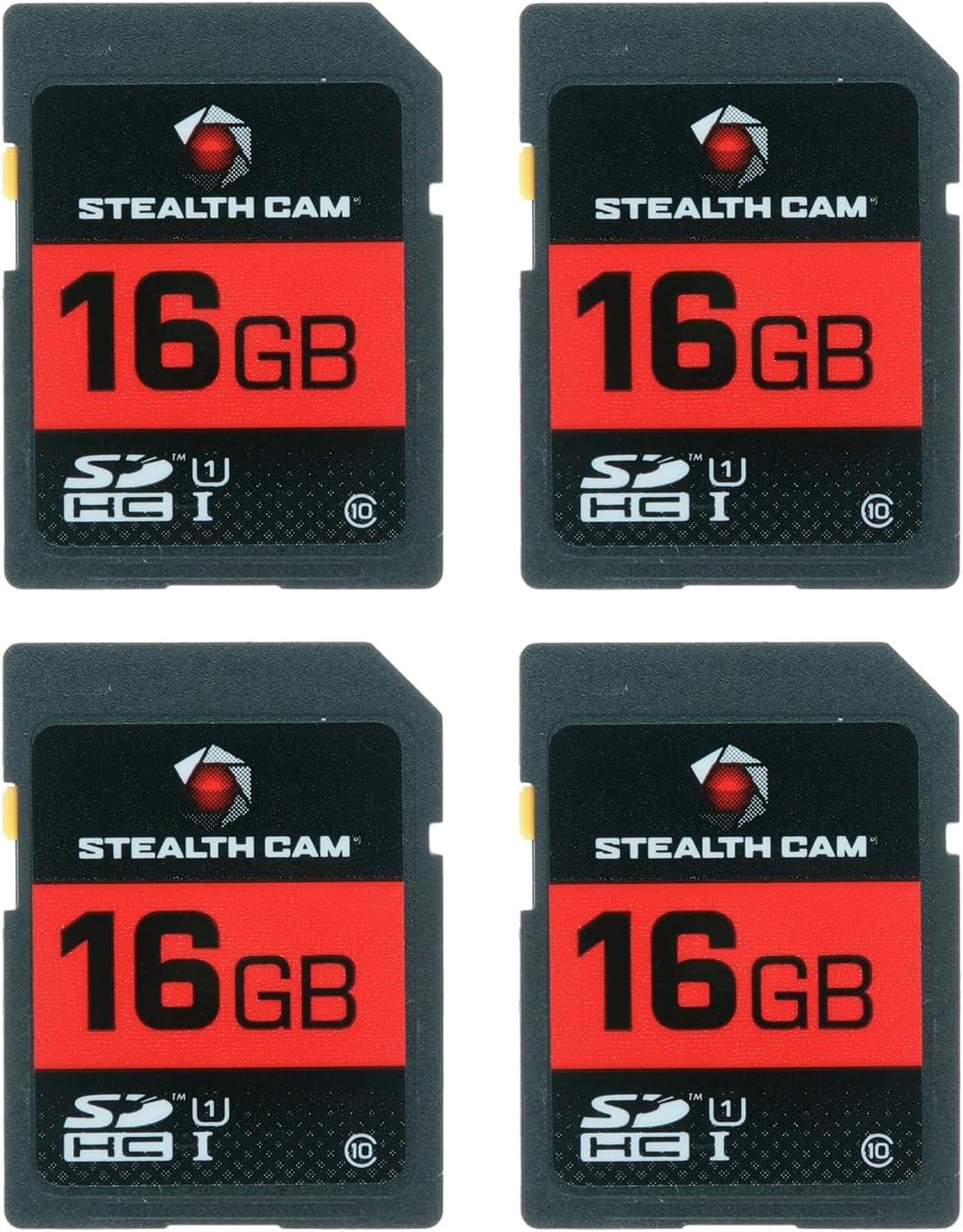 image:imageSTEALTH CAM SD Card HighSpeed Data Transferring Storage Game Trail Hunting Scouting Photo Video Recording Cameras SDHC 16GB SD Memory Card16GB SD Card 4 Pack w Memory Card Storage Case