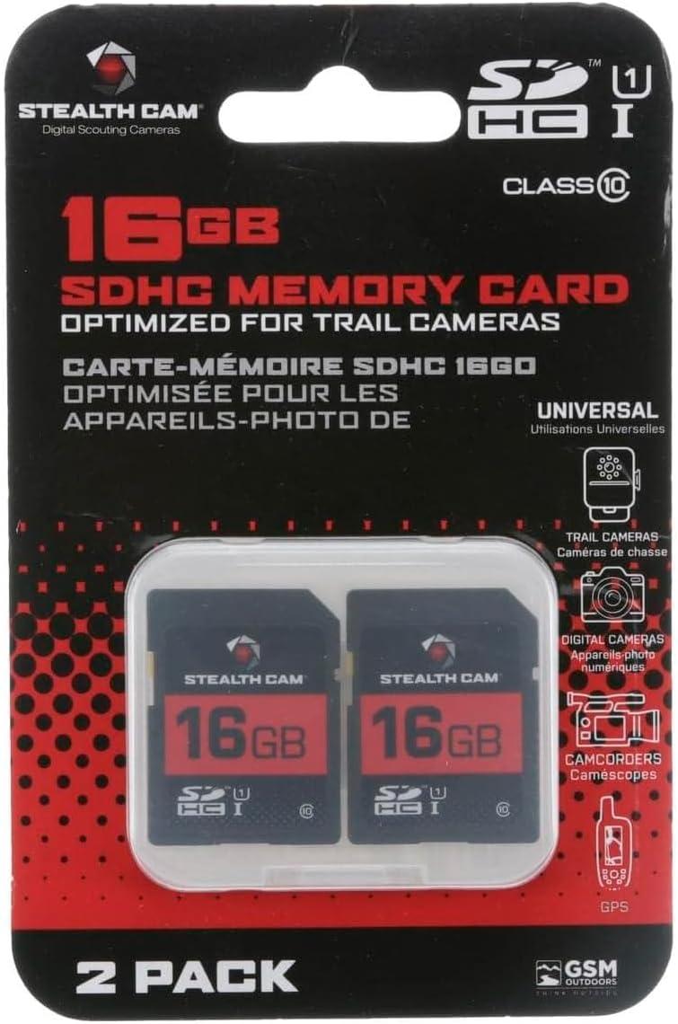 image:imageSTEALTH CAM SD Card HighSpeed Data Transferring Storage Game Trail Hunting Scouting Photo Video Recording Cameras SDHC 16GB SD Memory Card16GB SD Card 2 Pack