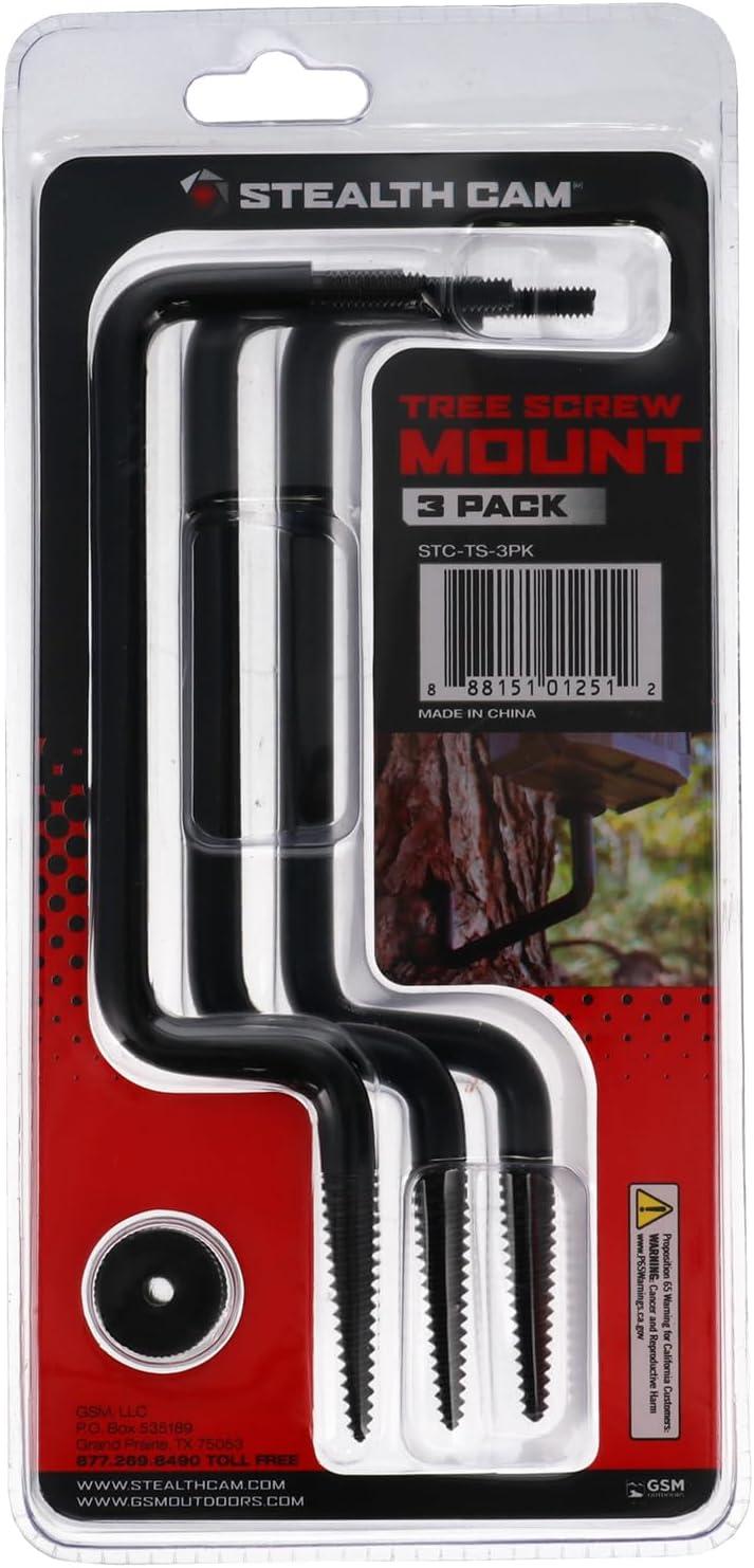 image:imageSTEALTH CAM Universal Fit 14 Tripod Mount Compact Stabilizing Durable Steel 825 Width 2375 Height Hunting Trail Camera Tree Screw Mount 3 Pack