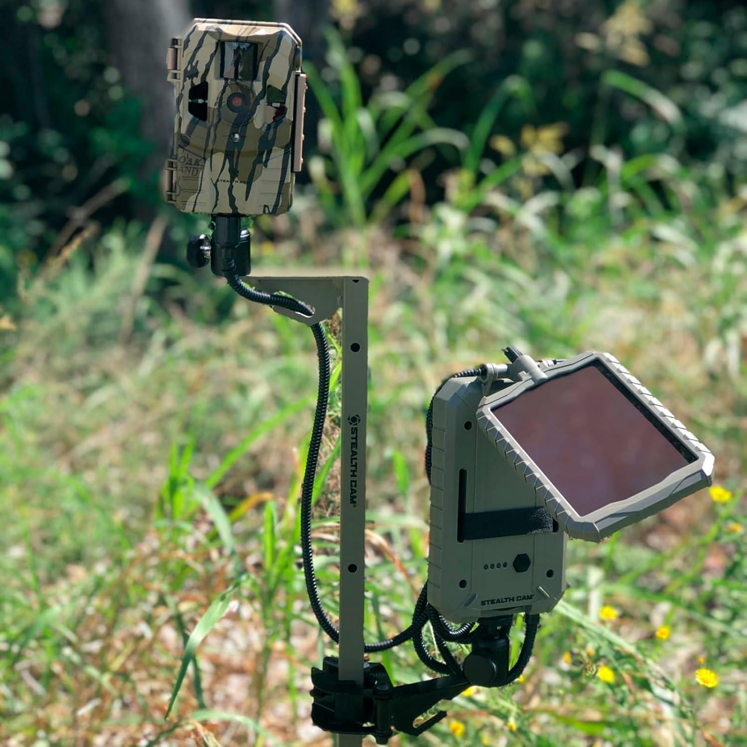 image:imageStealth CAM Adjustable 2949 Expandable Height 14 Tripod MultiPivot Stable Rugged Steel Hunting Trail Camera amp Solar Pak Battery Mounting Post