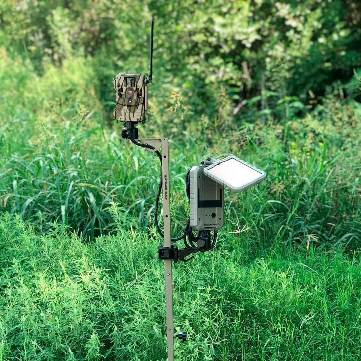 image:imageStealth CAM Adjustable 2949 Expandable Height 14 Tripod MultiPivot Stable Rugged Steel Hunting Trail Camera amp Solar Pak Battery Mounting Post