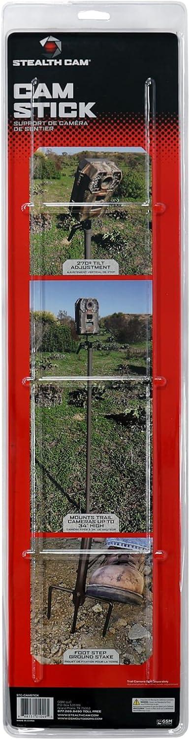 image:imageStealth CAM Compact Adjustable Durable Steel Post 360Degree Rotation 270Degree Tilt 34 Height Treeless Terrain Hunting Trail Camera Mounting Stick