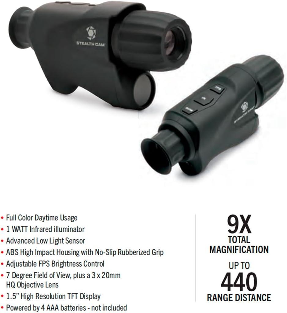 image:imageStealth CAM Shockproof NoSlip 3x20mm HQ Objective Lens HighResolution 9X Infrared Filter Low Light Night Hunting Digital MonocularDigital NV Monocular