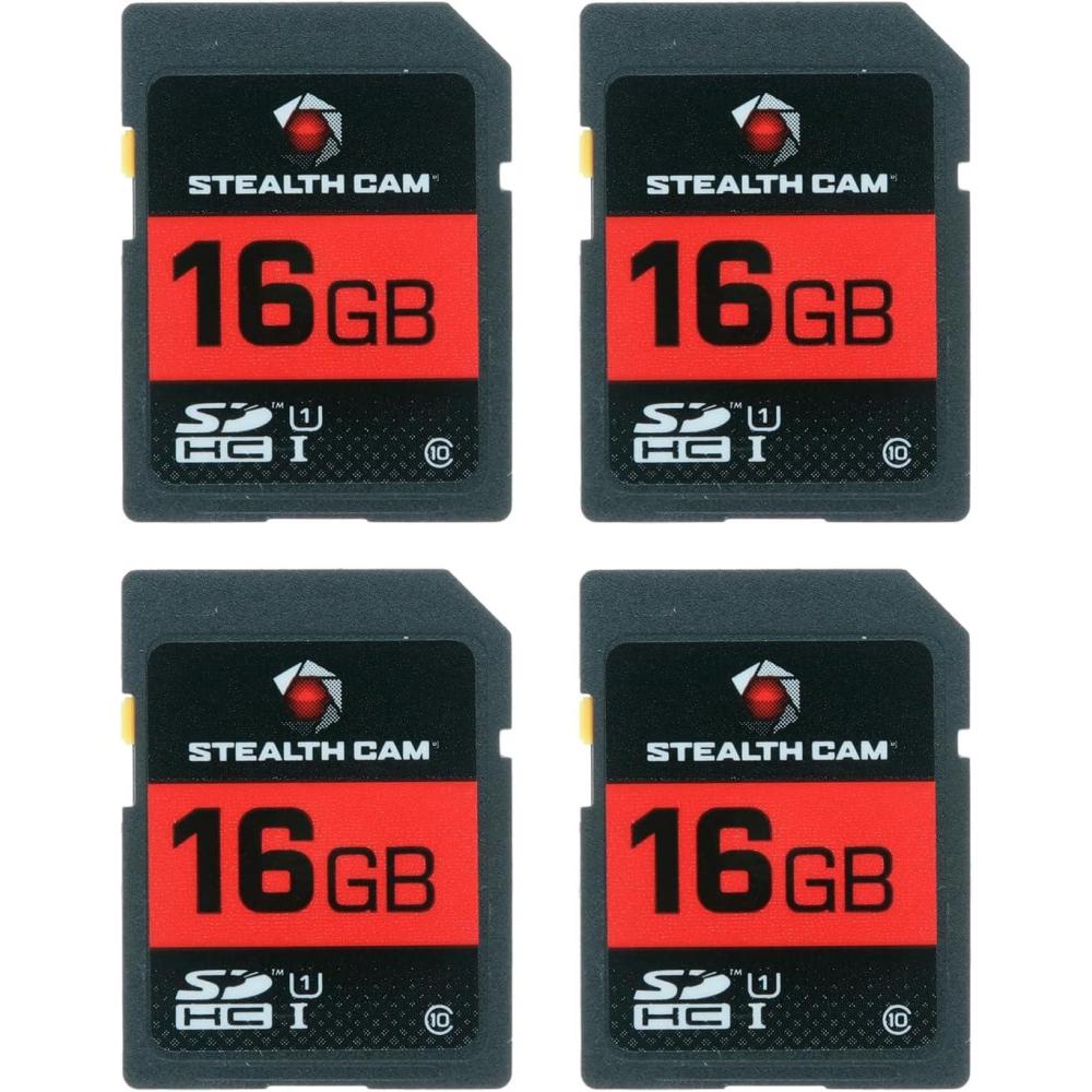 image:imageSTEALTH CAM SD Card HighSpeed Data Transferring Storage Game Trail Hunting Scouting Photo Video Recording Cameras SDHC 16GB SD Memory Card16GB SD Card 4 Pack