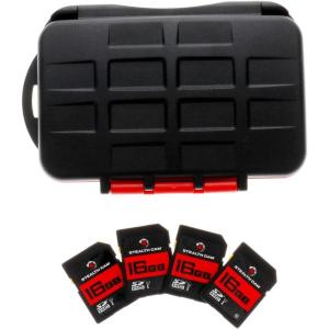 STEALTH CAM SD Card – High-Speed Data Transferring Storage Game Trail Hunting Scouting Photo Video Recording Cameras, SDHC 16GB SD Memory Card(16GB SD Card (4 Pack) w/ Memory Card Storage Case)