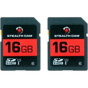 STEALTH CAM SD Card – High-Speed Data Transferring Storage Game Trail Hunting Scouting Photo Video Recording Cameras, SDHC 16GB SD Memory Card(16GB SD Card (2 Pack))