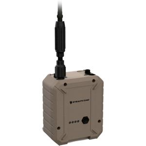 Stealth CAM FieldMAX External Lithium Rechargeable 5000mAh Battery, Compatible w/Trail Cameras w/ 12V Battery Jack, Insulated Power Cable, Locking & Smooth Adapters, 4.5mm Jack & USB Cable Included(5 000 mAh)