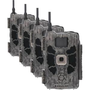 Stealth Cam Deceptor MAX Dual Sim 40MP Photo & 1440P QHD Video No-Glo LED Hunting Cellular Trail Camera, Available on AT&T & Verizon – 2 Pack(Single (Pack of 4))