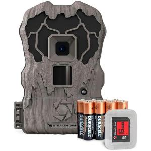 Stealth Cam QV18K Combo Pack – 18MP Photo & 720P Video at 30FPS 0.8 Sec Trigger Speed Wireless Hunting Trail Camera, 8 AA Batteries & 16GB SD Card Included