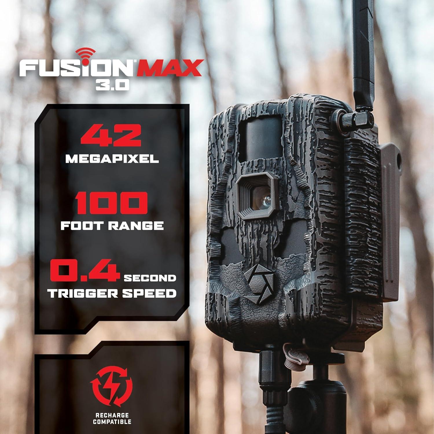 image:imageStealth Cam Fusion MAX 30 Cellular Trail Camera ATampT amp Verizon Auto Connect 1080P Video wAudio 100 ft Detection 04s Trigger 32GB Memory 16AA Battery Command App