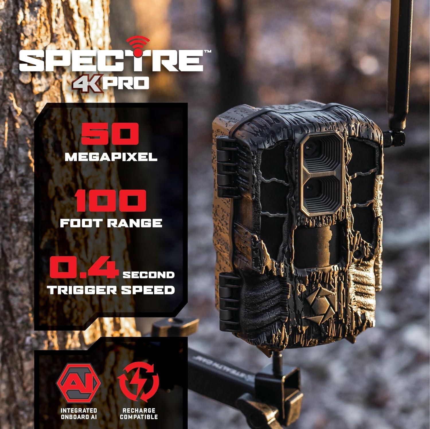 image:imageStealth Cam Spectre 4K Pro DualCore Cellular Trail Camera 56MP Photos 4K Ultra HD Video wAudio AI Detection wRack Alert PIR Zone Control Dual Image Sensors 32GB Memory Command App