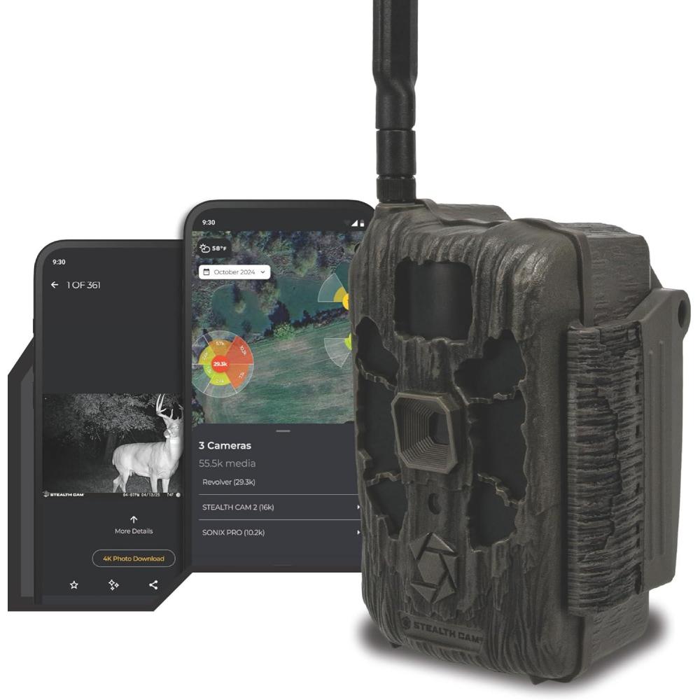 image:imageStealth Cam Deceptor MAX 30 Cellular Trail Camera 50MP Photos 1440P Video 03s Trigger 100 ft Range 940nm No Glow DualCore AI Live On Demand GPS 16GB Memory